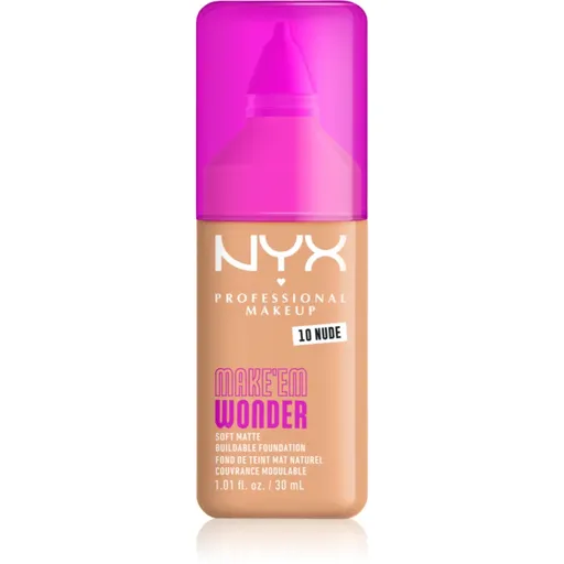 NYX Professional Makeup Make ‘Em Wonder lehký matující make-up odstín 10 Nude 30 ml