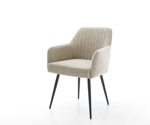 Jídelní židle Greg-Flex tkanina Měkký béžová 4-nohá zúžená