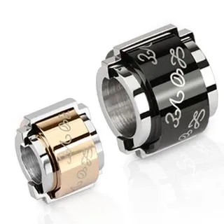 Ocelový přívěsek pro dva - válce s nápisem Love