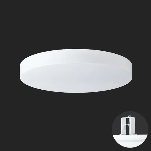 OSMONT DEL68662 DELIA V3 stropní/nástěnné plastové polovestavné svítidlo bílá IP44 4000 K 33W LED nouzové kombinované 3 h