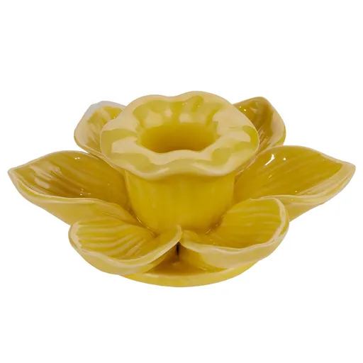 BLOSSOM Svícen na dlouhou svíčku květina  - žlutá