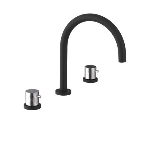 SAPHO ULTRASAN tříprvková stojánková umyvadlová baterie, černá mat/chrom UT017VBC