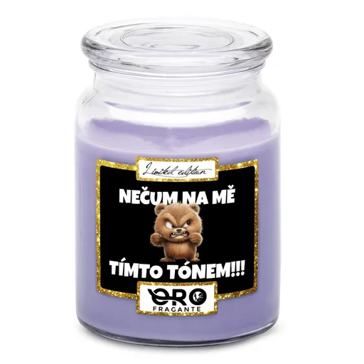 Svíčka Nečum na mě – medvěd (Vůně svíčky: Levandule)