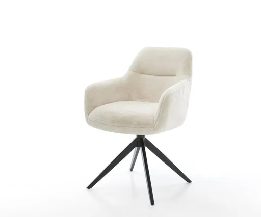 Jídelní židle Pejo-Flex plyšový manšestr krémová bílá křížová