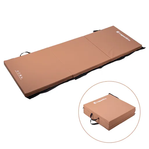 Skládací gymnastická žíněnka inSPORTline Trifold 180x60x5 cm hnědá