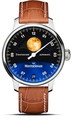 MeisterSinger Stratoscope ST982G - Světle hnědý kožený řemínek