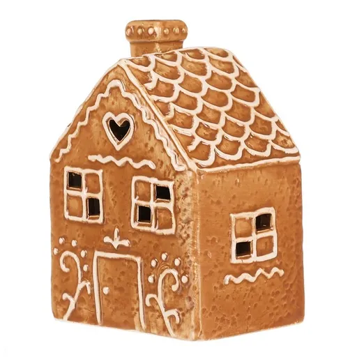 Keramický perníkový domeček LED, hnědá
