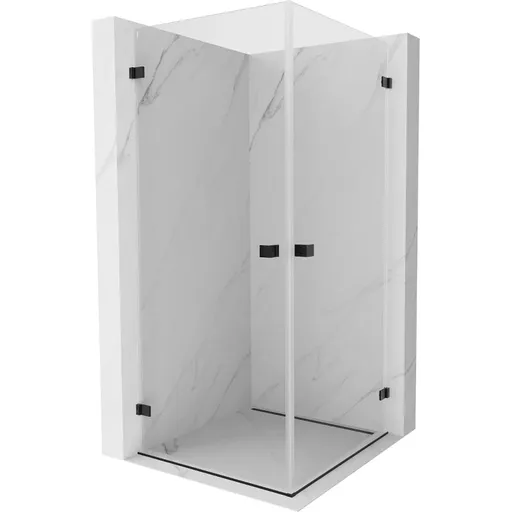 MEXEN/S Lunar-B Duo sprchový kout dveře křídlové 70 x 70, transparent, černá 832-070L-070P-70-00