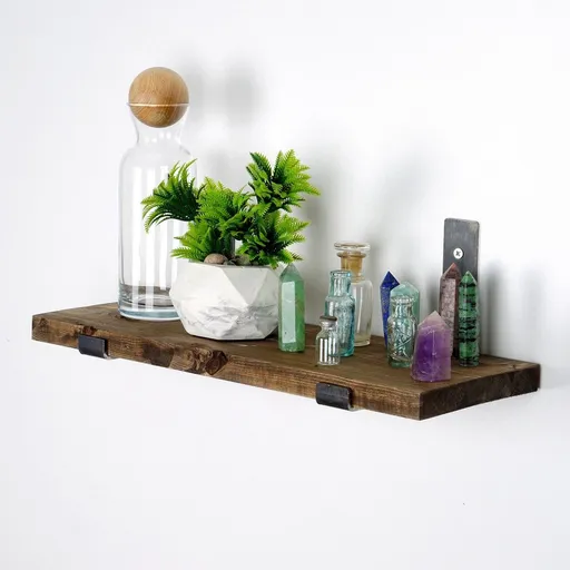 Dekorativní dřevěná nástěnná police Lam007