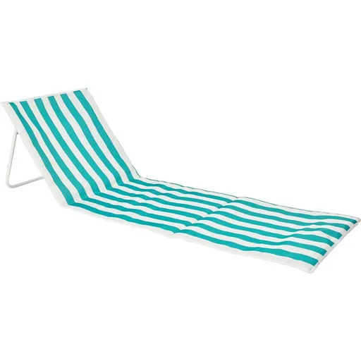 Plážová podložka s opěrkou zad pruhovaná, zelená