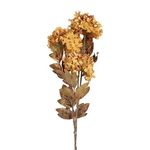 Dekorace žlutá umělá květina hortenzie - 10*8*76 cm Clayre & Eef