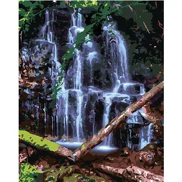 Zuty - Malování podle čísel - VODOPÁD, HAVAJ (TED DAVIS), 80x100 cm, vypnuté plátno na rám (HRAmmb07739nad)