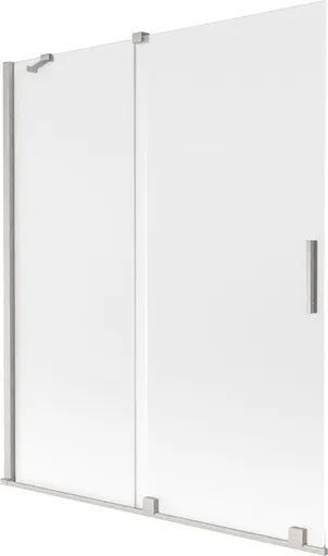MEXEN/S Velar dvoukřídlá posuvná vanová zástěna 140 x 150, dekor, nikl kartáčovaný 896-140-000-31-97