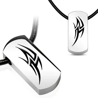 Náhrdelník na gumové šňůrce - ocelový řecký symbol