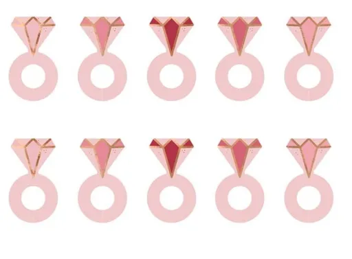 Dekorace na skleničky - Prsten - Svatba - Rozlučka se svobodou - 10 ks - PartyDeco