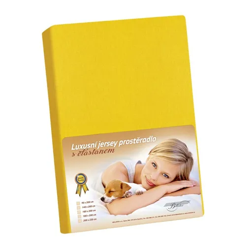Bellatex Jersey prostěradlo s elastanem žlutá, 90 x 200 cm