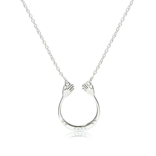 Náhrdelník ze stříbra 925 - hladká zaoblená kontura s drobnýma ručkama na koncích