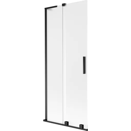 MEXEN/S Velar L dvoukřídlá posuvná vanová zástěna 85 x 150, dekor, černá 896-085-003-31-70