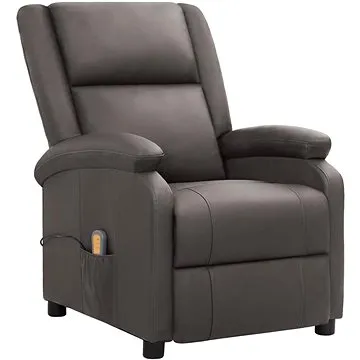 Shumee polohovací šedé pravá kůže, 337054 (337054)