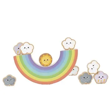 Rappa hra dřevěná balanční duha s mraky (6927049020940)