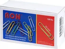 Dopisní spony 50mm 472B 100ks barevné Ron
