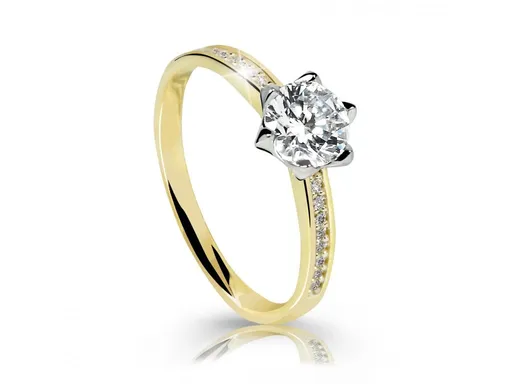 Cutie Jewellery Úchvatný třpytivý prsten ze žlutého zlata Z6149-X-1 60 mm