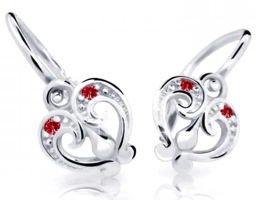 Cutie Jewellery Slušivé dětské náušnice z bílého zlata C2211-10-X-2 červená