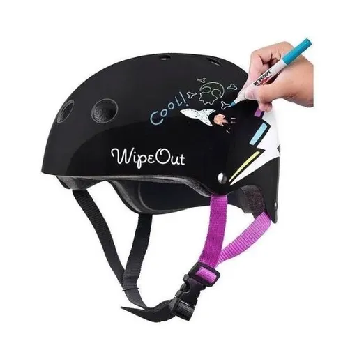 WIPEOUT DRY ERASE 5+ Dětská cyklistická přilba, černá, velikost (49 - 52)