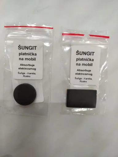 Šungitové kameny Šungit - destička na mobil Varianta: Kruh