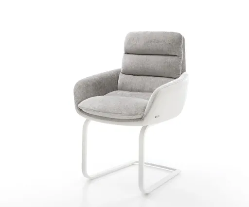 Jídelní židle Abelia-Flex s područkami mix materiálů pravé kůže