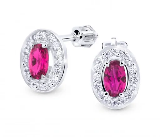 Cutie Jewellery Třpytivé zlaté náušnice se zirkony Z8049-30-X-2 červená