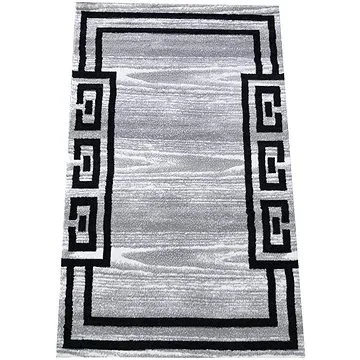 Kusový koberec Soho-04 šedobílý s černým vzorem 80 × 150 cm (21D3117/1)