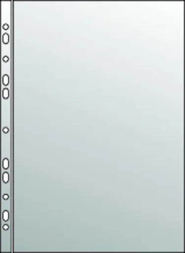 Obal A4 "U" čirý eurozávěs PE hladký 45mic lesklý 100ks