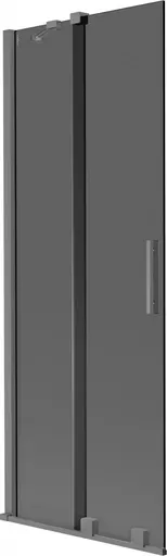 MEXEN/S Velar dvoukřídlá posuvná vanová zástěna 75 x 150, grafit, grafit metal 896-075-000-41-95