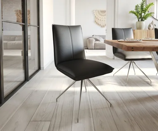 Jídelní židle Lelio-Flex křížová podnož zúžená nerezová ocel