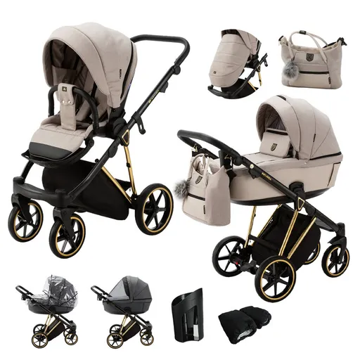 ADAMEX Kočárek kombinovaný Belissa Special Edition Beige/Gold