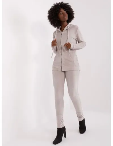 Dámský komplet s mikinou na zip IKKA šedý