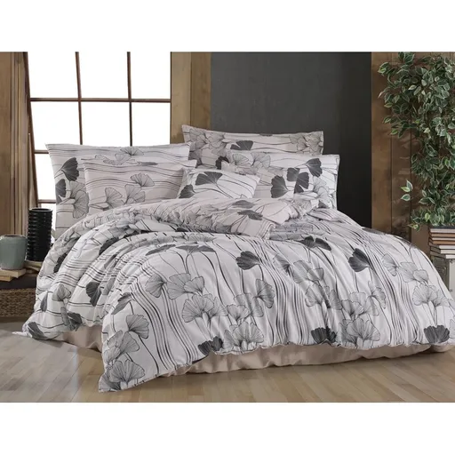 BedTex Bavlněné povlečení Ginko bílá, 140 x 200 cm, 70 x 90 cm