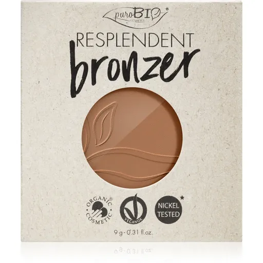 puroBIO Cosmetics Resplendent bronzer – náhradní náplň odstín 01 Pale Brown 9 g