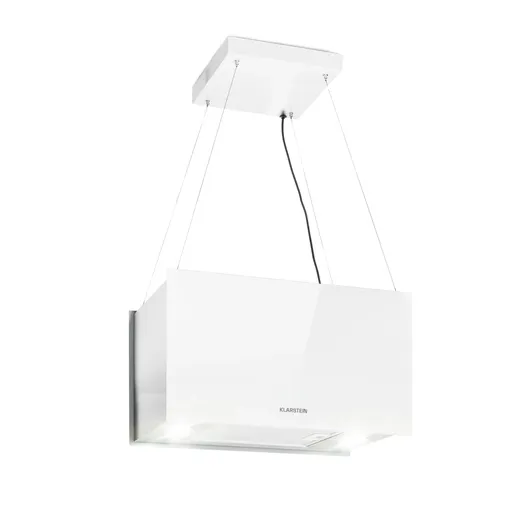 Klarstein Kronleuchter L, digestoř, 60 cm, ostrůvková, 590 m³/h, dotyková, LED, bílá