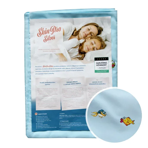 SkinPro Silver dětské povlečení na přikrývku s potiskem 100 × 135 cm světle modré