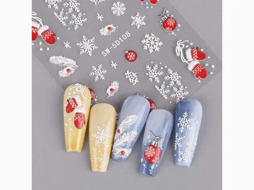 Samolepky na nehty 5D - Vánoční D108