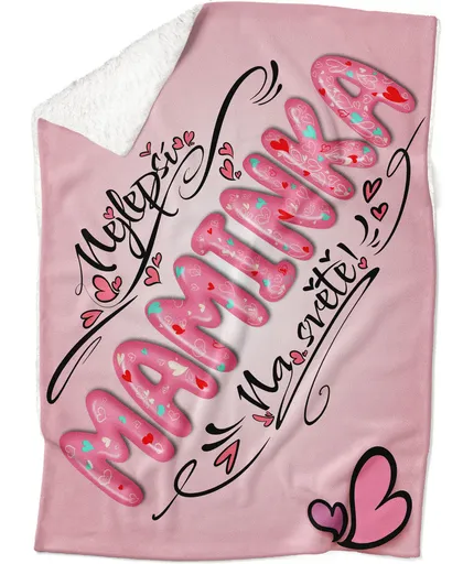 Deka Nejlepší maminka – pink (Podšití beránkem: ANO)