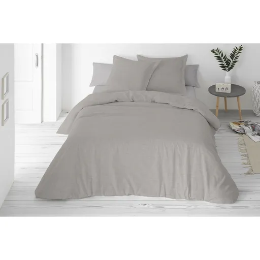 Povlečení ze směsi bavlny a lnu šedá, 160 x 200 cm, 2 ks 70 x 80 cm