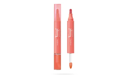 PUPA Milano Fix a olejový lesk na rty 2v1 Vamp! (Marker Duo) 4 ml 008 Orange Sorbet