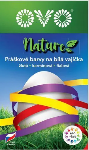 Barvy na velikonoční vajíčka OVO nature ŽLUTÁ, KARMÍNOVÁ, FIALOVÁ