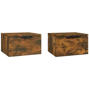 Nástěnné noční stolky 2 ks kouřový dub 34 × 30 × 20 cm (817088)