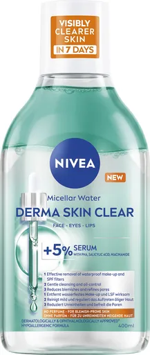 Nivea Micelární voda Derma Skin Clear (Micellar Water) 400 ml