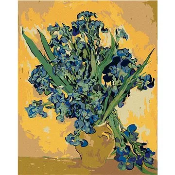Diamondi - Diamantové malování - ZÁTIŠÍ VÁZA S KOSATCI NA ŽLUTÉM POZADÍ (VINCENT VAN GOGH), 40x50 cm (605934A)