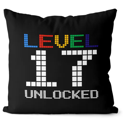 Polštář Level unlocked (Velikost: 40 x 40 cm, věk: 17)